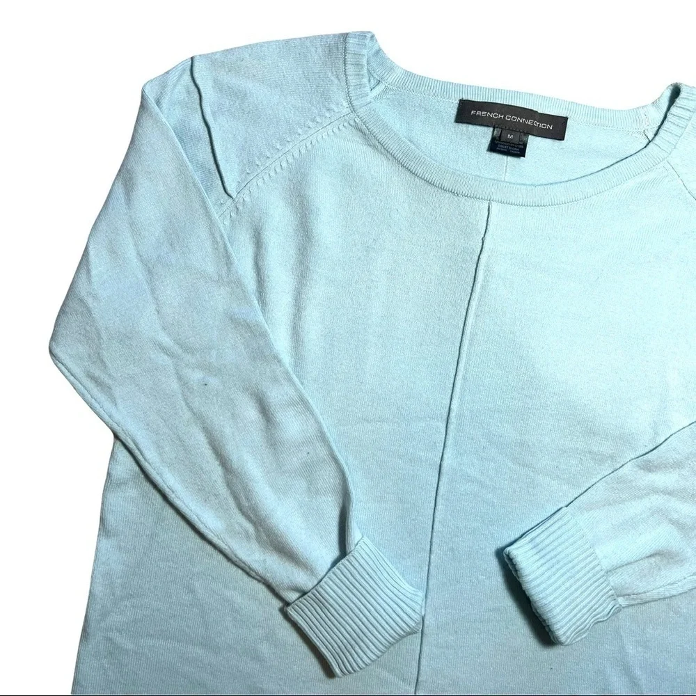 French Connection Della Vhari Crewneck Pull On Sweater Light Blue Size Medium